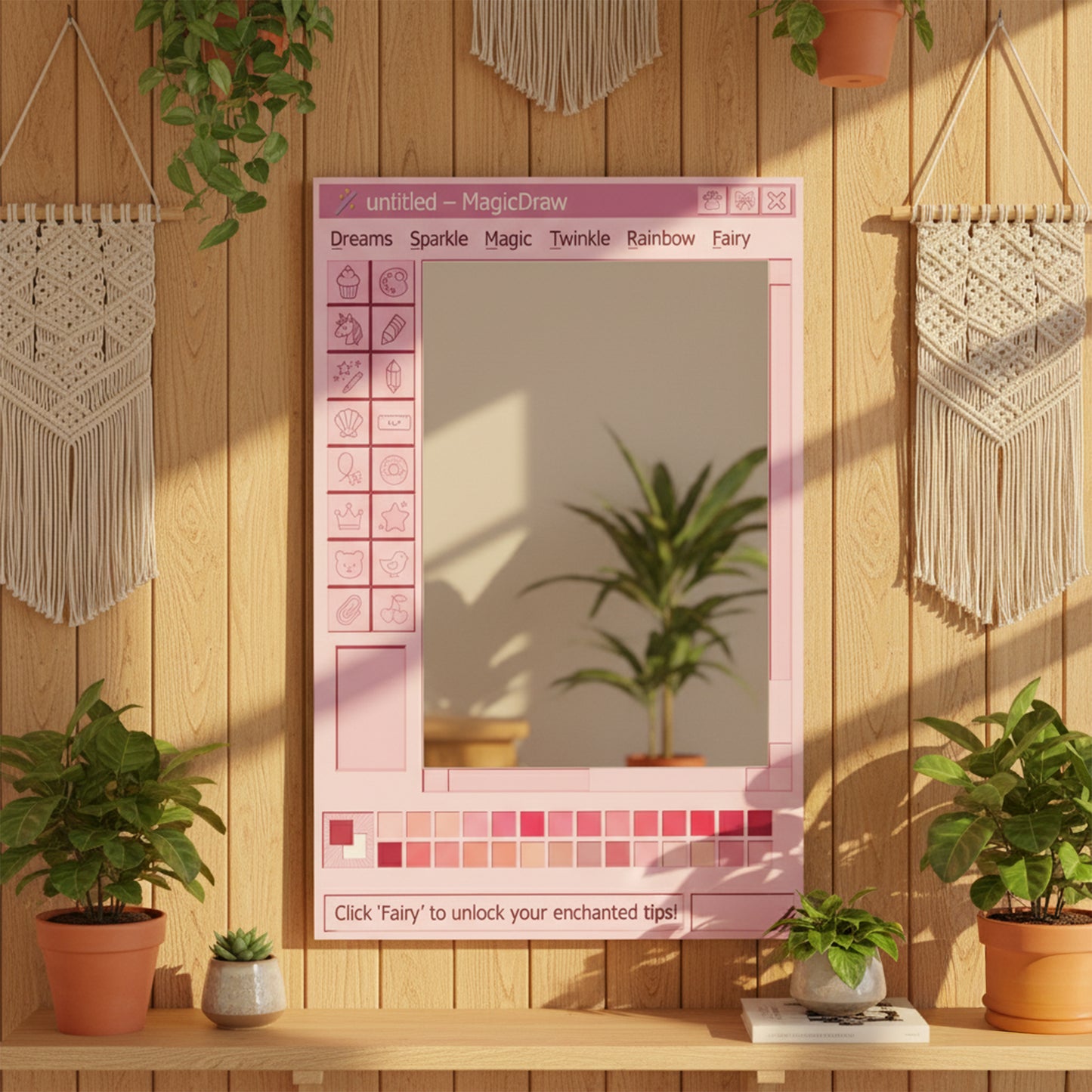 Pembe Paint Ayna